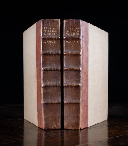 1899 The Life Of William Morris by J. W. Mackail. First Edition. 2 Volume Set. - Harrington Antiques