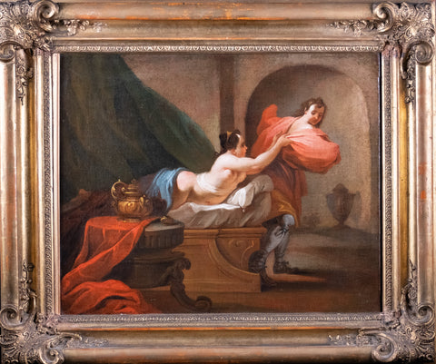 18th Century School, Joseph & Potiphar's Wife. Oil On Canvas. - Harrington Antiques