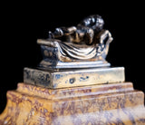 19th Century Grand Tour Silver Gilt & Marble Desk Weight - Harrington Antiques