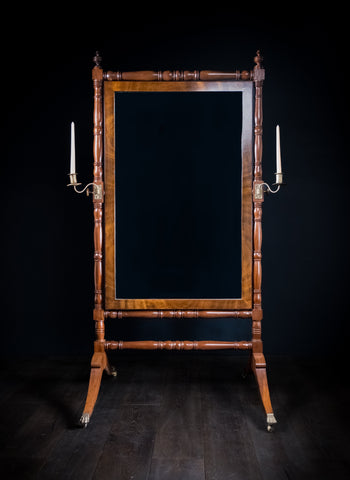 19th Century Mahogany Cheval Mirror - Harrington Antiques
