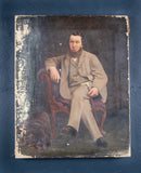19th Century Portrait Of Gentleman and Dog - Harrington Antiques