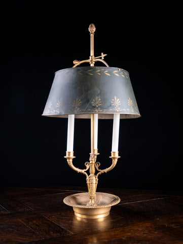 French Gilt Brass Bouillotte Candle Lamp