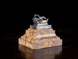 19th Century Grand Tour Silver Gilt & Marble Desk Weight