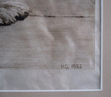 Herbert Dicksee (1862-1942) - 'Waiting For Master'. Signed Etching.