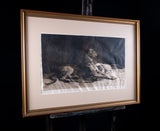 Herbert Dicksee (1862-1942) - 'Waiting For Master'. Signed Etching.