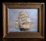 19th Century Oil Of Barque Sailing Ship