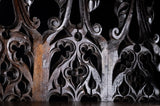 Gothic Carved Oak Hanging Shelf, c.1880