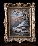 Pair Of Rural Scenes at Dusk & Evening, Dated 1838. Oil On Board.