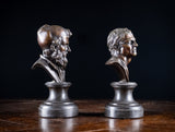 Pair Bronze Busts of Hippocrates and Lysimachus