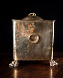 Brass Coal / Kindling Bin With Ram & Paw Feet, c.1890