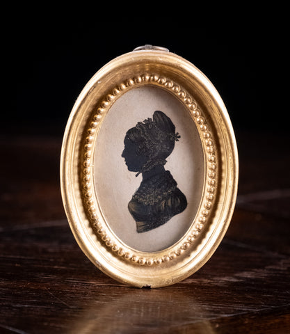 Early 19th Century Gilded Silhouette Portrait Of A Lady - Harrington Antiques