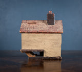 Folk Art Painted Wooden Cottage Money Box - Harrington Antiques