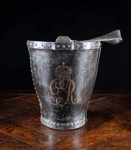George V Leather Fire Bucket - Harrington Antiques
