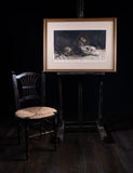 Herbert Dicksee (1862 - 1942) - 'Waiting For Master'. Signed Etching. - Harrington Antiques