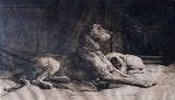 Herbert Dicksee (1862 - 1942) - 'Waiting For Master'. Signed Etching. - Harrington Antiques