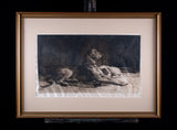 Herbert Dicksee (1862 - 1942) - 'Waiting For Master'. Signed Etching. - Harrington Antiques