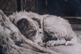 Herbert Dicksee (1862 - 1942) - 'Waiting For Master'. Signed Etching. - Harrington Antiques