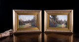 James Jerome Miller (fl.1875 - 1900) - Pair Of Country Gardens. Oil. - Harrington Antiques