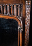 Large Gothic Walnut Overmantel Mirror, c.1880 - Harrington Antiques