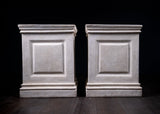 Large Pair of Neoclassical 'Limestone' Fibreglass Plinths - Harrington Antiques