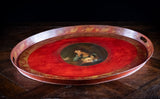 Large Regency Red & Gilt Toleware Tray, c.1830 - Harrington Antiques