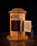 Octagonal Country House Oak Pillar Post Box, c.1900 - Harrington Antiques