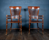 Pair of Mahogany Arm Chairs In Manner Of E. W. Goodwin (1833 - 64) - Harrington Antiques