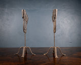Pair Of Scandinavian Wrought Iron Candle Holders, c.1800 - Harrington Antiques