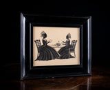 Silhouette of Two Ladies, Signed & Dated 1837. - Harrington Antiques