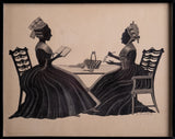 Silhouette of Two Ladies, Signed & Dated 1837. - Harrington Antiques