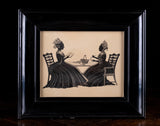 Silhouette of Two Ladies, Signed & Dated 1837. - Harrington Antiques