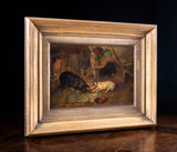 'The Dog & Hog' 19th Century Oil On Canvas. Naive School. - Harrington Antiques