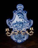 Villeroy & Boch Delft Ormolu Wall Sconce, c.1895 - Harrington Antiques
