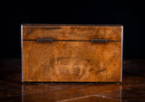 Walnut Parquetry, Brass & Mother Of Pearl Inlaid Tea Caddy, c.1880 - Harrington Antiques