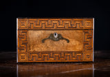 Walnut Parquetry, Brass & Mother Of Pearl Inlaid Tea Caddy, c.1880 - Harrington Antiques