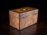 Walnut Parquetry, Brass & Mother Of Pearl Inlaid Tea Caddy, c.1880 - Harrington Antiques