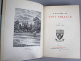 1899 A History Of Eton College by Lionel Cust. Leather Bound. - Harrington Antiques
