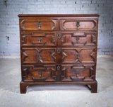 18th Century & Later Geometric Oak Chest Of Drawers. - Harrington Antiques