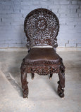 19th Century Burmese Anglo-Indian Carved Rosewood Chair. - Harrington Antiques