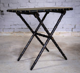 19th Century Ebonised & Gilt Faux Bamboo Folding Table By William Whiteley, London. - Harrington Antiques