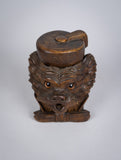 19th Century Finely Carved Black Forest Dog Tobacco Jar & Pipe - Harrington Antiques