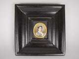 19th Century Finely Painted Porcelain Miniature Of A Lady In Ebonised Frame - Harrington Antiques