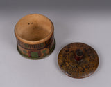 19th Century Folk Art 'Thatched Cottage' Polychrome Treen String Box - Harrington Antiques