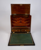 19th Century Inlaid Mahogany Drop Front Stationary Box, c.1880. - Harrington Antiques