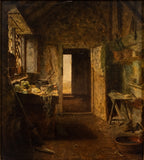 19th Century Oil On Board - Cottage Interior. - Harrington Antiques