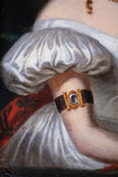 19th Century Portrait Of A Young Lady With Tartan Shawl. Oil On Board. - Harrington Antiques