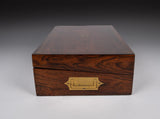 19th Century Rosewood & Brass Writing Slope With Share Certificates - Harrington Antiques