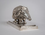 19th Century Silver Plated Armadillo Novelty Inkwell - Harrington Antiques