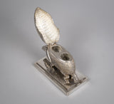 19th Century Silver Plated Armadillo Novelty Inkwell - Harrington Antiques