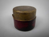 19th Century Victorian Brass and Leather Travelling Ink Well With Bottle - Harrington Antiques